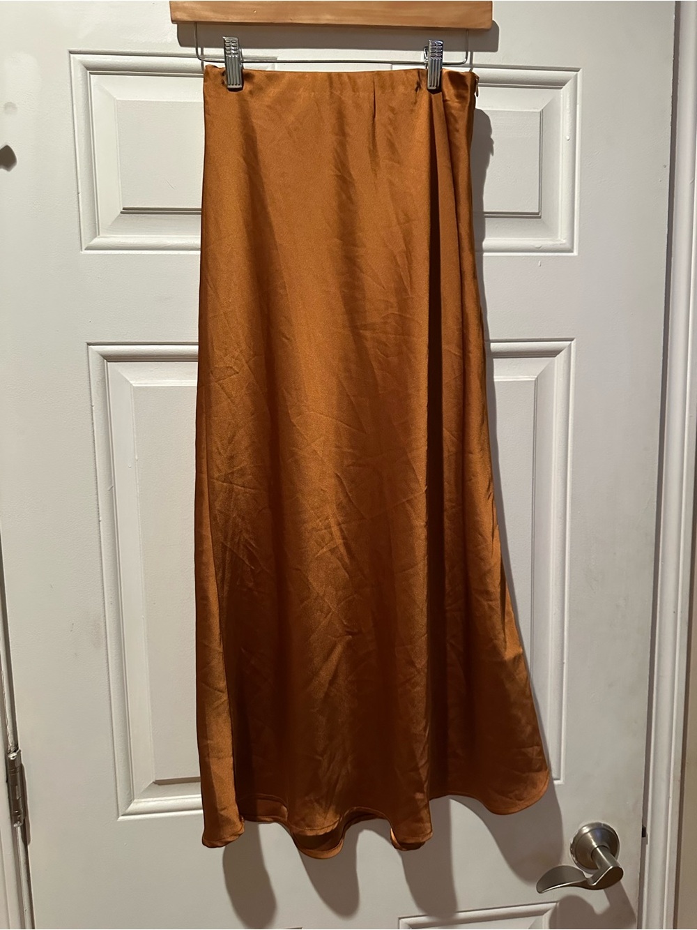 Chicwish Satin Pencil Skirt in Burnt Orange-Beautiful!